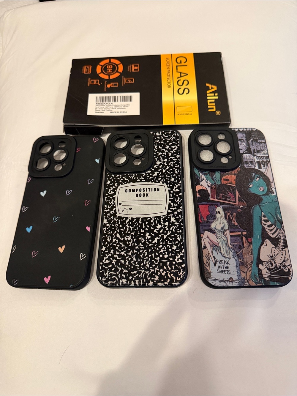 iPhone 13 Pro compatible Phone Case Trio with TWO screen protectors